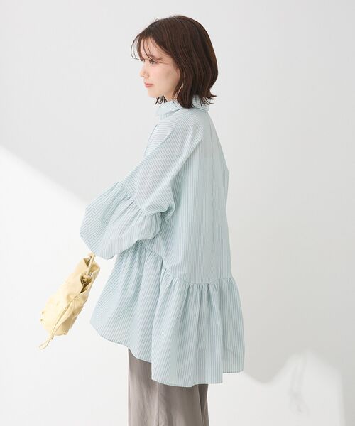 ELENCARE DUE(エレンカーレデュエ)の「・ELENCARE DUE ストライプシャツチュニック(チュニック・レディース・ベージュ/ミント/ピンク/オフホワイト・FREE)」の10枚目の写真