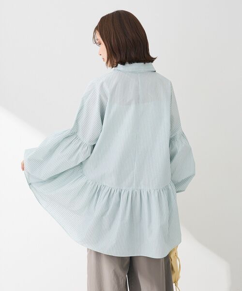 ELENCARE DUE(エレンカーレデュエ)の「・ELENCARE DUE ストライプシャツチュニック(チュニック・レディース・ベージュ/ミント/ピンク/オフホワイト・FREE)」の11枚目の写真