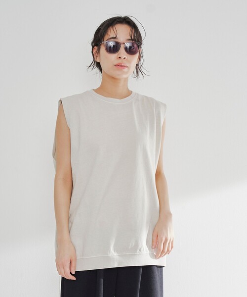STAR&STRIPE(スターアンドストライプ)の「STAR&STRIPE(スターアンドストライプ)クルーネック ベスト(Tシャツ/カットソー・レディース・ダークグレー/ナチュラル・FREE)」の19枚目の写真