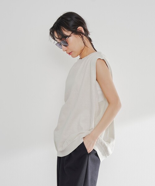 STAR&STRIPE(スターアンドストライプ)の「STAR&STRIPE(スターアンドストライプ)クルーネック ベスト(Tシャツ/カットソー・レディース・ダークグレー/ナチュラル・FREE)」の15枚目の写真
