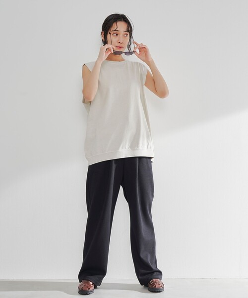 STAR&STRIPE(スターアンドストライプ)の「STAR&STRIPE(スターアンドストライプ)クルーネック ベスト(Tシャツ/カットソー・レディース・ダークグレー/ナチュラル・FREE)」の13枚目の写真