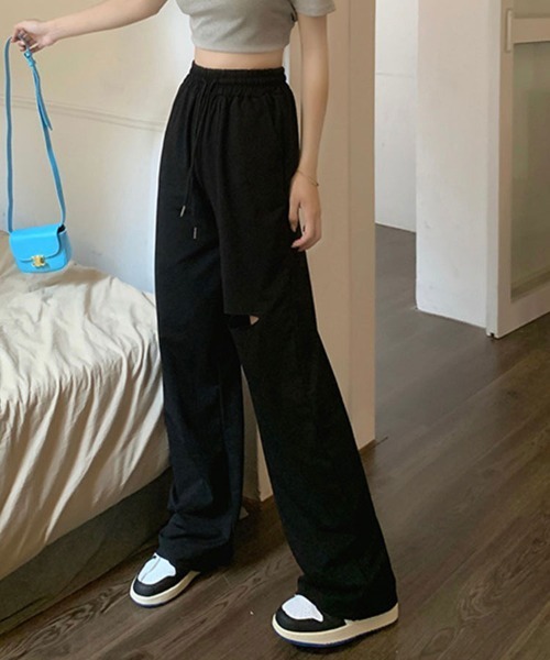 SallyLunn（サリーラン）の「ダメージ スウェットイージーパンツ（その他パンツ・レディース・グレー/ブラック・MEDIUM/LARGE）」の5枚目の写真