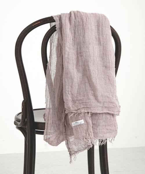 URBAN RESEARCH Sonny Label（アーバンリサーチサニーレーベル）の「イタリア製リネンストール（ストール/ショール・レディース・ベージュ/ネイビー/ブルー・ONE）」の4枚目の写真