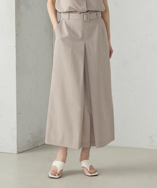 COMME CA ISM（コムサイズム）の「【セットアップ対応】ベルテッドタックスカート（スカート・レディース・チャコール/ベージュ・MEDIUM/LARGE）」の10枚目の写真