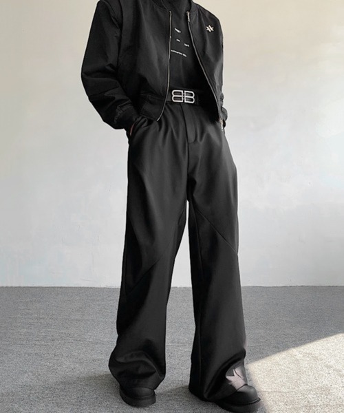 CERCA（チェルカ）の「【NOWLE】ルーズシルエット ハイウエスト フレアパンツ（スラックス・メンズ・アッシュブラウン・MEDIUM/LARGE/SMALL/X-LARGE）」の7枚目の写真