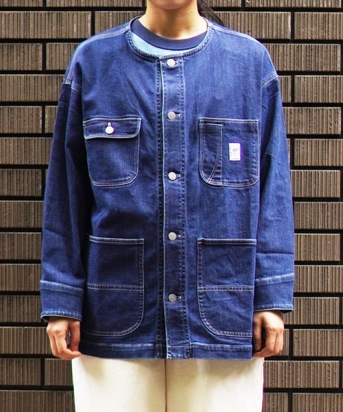 BROOKLYN OVERALL（ブルックリンオーバーオール）の「デニムカバーオール（デニムジャケット・レディース・ブルー/ネイビー・FREE）」の2枚目の写真