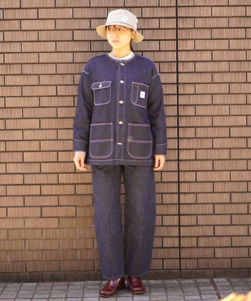 BROOKLYN OVERALL（ブルックリンオーバーオール）の「デニムカバーオール（デニムジャケット・レディース・ブルー/ネイビー・FREE）」の15枚目の写真