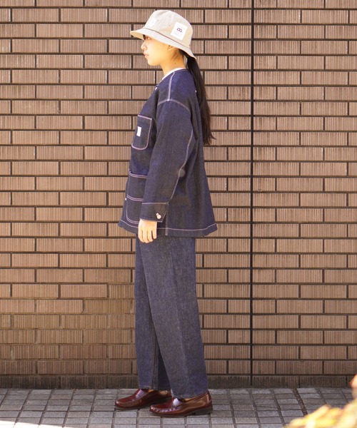 BROOKLYN OVERALL（ブルックリンオーバーオール）の「デニムカバーオール（デニムジャケット・レディース・ブルー/ネイビー・FREE）」の13枚目の写真