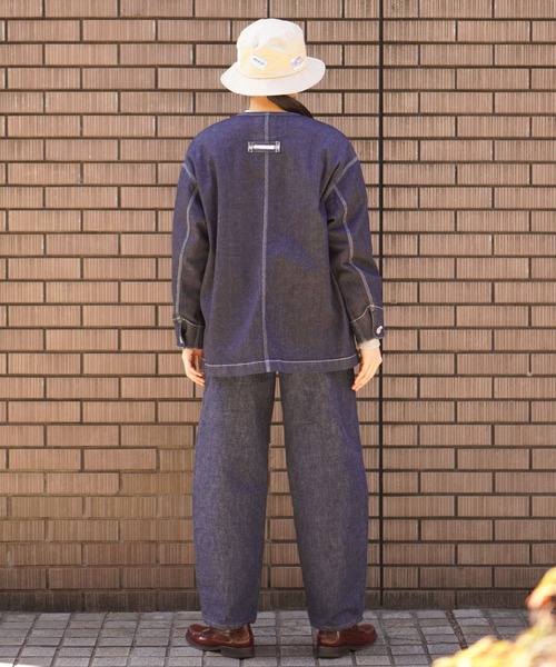 BROOKLYN OVERALL（ブルックリンオーバーオール）の「デニムカバーオール（デニムジャケット・レディース・ブルー/ネイビー・FREE）」の12枚目の写真