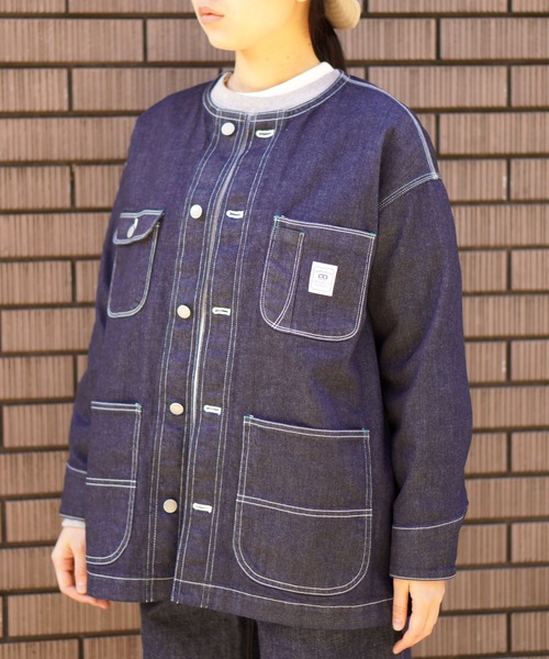 BROOKLYN OVERALL（ブルックリンオーバーオール）の「デニムカバーオール（デニムジャケット・レディース・ブルー/ネイビー・FREE）」の7枚目の写真