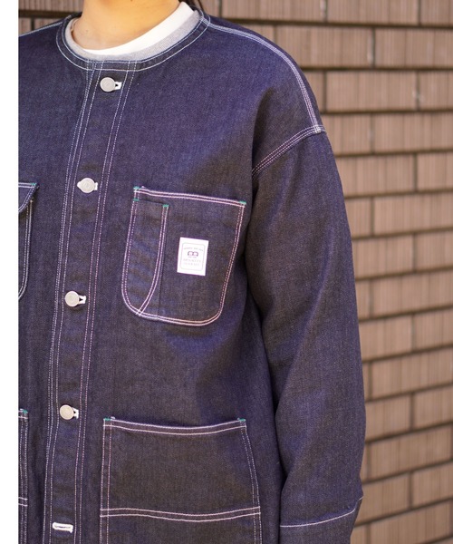 BROOKLYN OVERALL（ブルックリンオーバーオール）の「デニムカバーオール（デニムジャケット・レディース・ブルー/ネイビー・FREE）」の6枚目の写真