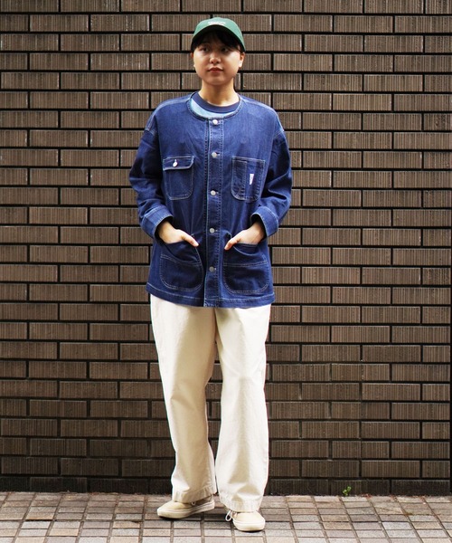 BROOKLYN OVERALL（ブルックリンオーバーオール）の「デニムカバーオール（デニムジャケット・レディース・ブルー/ネイビー・FREE）」の16枚目の写真