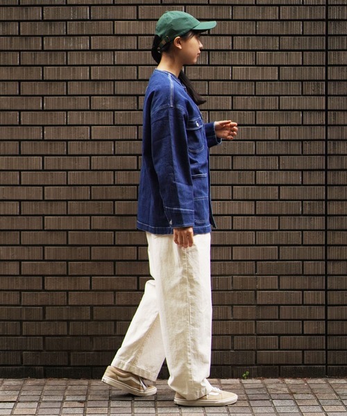 BROOKLYN OVERALL（ブルックリンオーバーオール）の「デニムカバーオール（デニムジャケット・レディース・ブルー/ネイビー・FREE）」の19枚目の写真