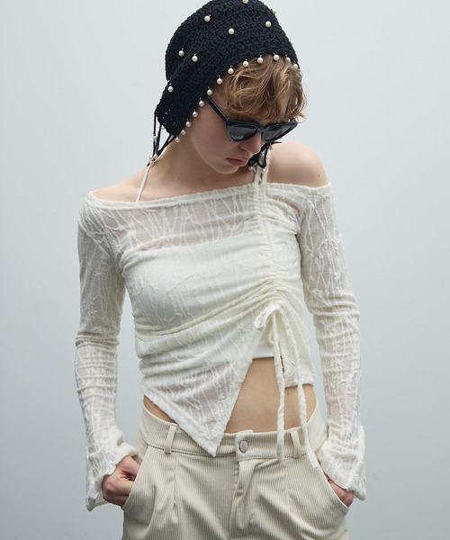 uyu.（ウユ）の「ミニパールサマーニットキャップ（ニットキャップ/ビーニー・レディース・アイボリー/ブラック・FREE）」の22枚目の写真