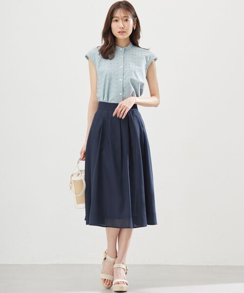 組曲（クミキョク）の「エンブロイダリーレースノースリーブ ブラウス（シャツ/ブラウス・レディース・ブラック系/スモーキーグリーン系/アイボリー系/グレー系9・3/2）」の16枚目の写真