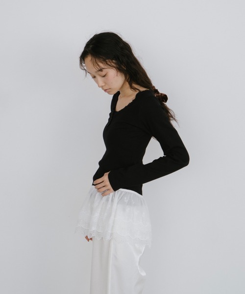 duei(デュイ)の「レースレイヤードラップフリルミニスカート(スカート・レディース・ホワイト・FREE)」の14枚目の写真