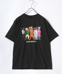 神保町にゃんこ堂 猫プリントTシャツ レディース