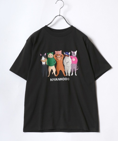 Salong hameu(サロン ハミュー)の「神保町にゃんこ堂 猫プリントTシャツ レディース(Tシャツ/カットソー・レディース・ネイビー系2/ホワイト系その他2/ブラック系その他/ホワイト系その他/ネイビー系1/スミクロ・M/L)」の4枚目の写真
