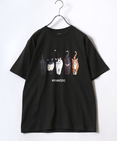 Salong hameu(サロン ハミュー)の「神保町にゃんこ堂 猫プリントTシャツ レディース(Tシャツ/カットソー・レディース・ネイビー系2/ホワイト系その他2/ブラック系その他/ホワイト系その他/ネイビー系1/スミクロ・M/L)」の5枚目の写真