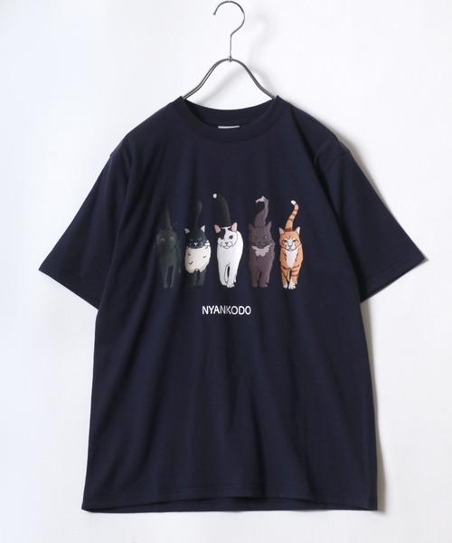 Salong hameu(サロン ハミュー)の「神保町にゃんこ堂 猫プリントTシャツ レディース(Tシャツ/カットソー・レディース・ネイビー系2/ホワイト系その他2/ブラック系その他/ホワイト系その他/ネイビー系1/スミクロ・M/L)」の18枚目の写真