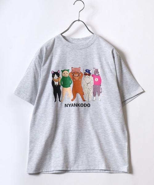 Salong hameu(サロン ハミュー)の「神保町にゃんこ堂 猫プリントTシャツ レディース(Tシャツ/カットソー・レディース・ネイビー系2/ホワイト系その他2/ブラック系その他/ホワイト系その他/ネイビー系1/スミクロ・M/L)」の12枚目の写真
