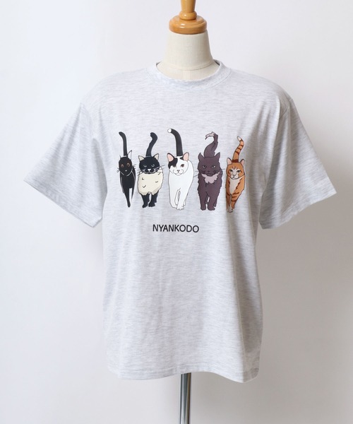 Salong hameu(サロン ハミュー)の「神保町にゃんこ堂 猫プリントTシャツ レディース(Tシャツ/カットソー・レディース・ネイビー系2/ホワイト系その他2/ブラック系その他/ホワイト系その他/ネイビー系1/スミクロ・M/L)」の7枚目の写真