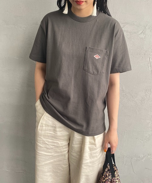 ダントン DANTON Vetements de Travail 半袖Tシャツ クルーネック ポケット ロゴ ワンポイント 36 S 茶 ブラウン /AH19 ■GY12 Danton tシャツ Tシャツ [DANTON/ダントン] クルーネック