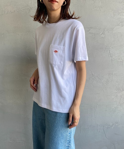 DANTON（ダントン）の「[DANTON/ダントン] ワンポイントロゴ ポケットTシャツ（Tシャツ/カットソー・レディース・ネイビー/グレイッシュベージュ/ホワイト/ライトグレー/チャコールグレー・S/M/XS）」の11枚目の写真