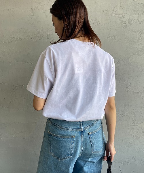 DANTON（ダントン）の「[DANTON/ダントン] ワンポイントロゴ ポケットTシャツ（Tシャツ/カットソー・レディース・ネイビー/グレイッシュベージュ/ホワイト/ライトグレー/チャコールグレー・S/M/XS）」の15枚目の写真