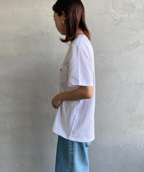 新品未使用 DANTON ワンポイントロゴ ポケット Tシャツ ホワイト