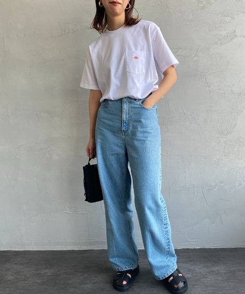 DANTON（ダントン）の「[DANTON/ダントン] ワンポイントロゴ ポケットTシャツ（Tシャツ/カットソー・レディース・ネイビー/グレイッシュベージュ/ホワイト/ライトグレー/チャコールグレー・S/M/XS）」の6枚目の写真