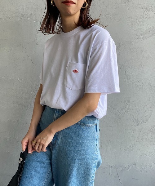 DANTON（ダントン）の「[DANTON/ダントン] ワンポイントロゴ ポケットTシャツ（Tシャツ/カットソー・レディース・ネイビー/グレイッシュベージュ/ホワイト/ライトグレー/チャコールグレー・S/M/XS）」の21枚目の写真