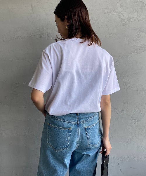 DANTON（ダントン）の「[DANTON/ダントン] ワンポイントロゴ ポケットTシャツ（Tシャツ/カットソー・レディース・ネイビー/グレイッシュベージュ/ホワイト/ライトグレー/チャコールグレー・S/M/XS）」の22枚目の写真