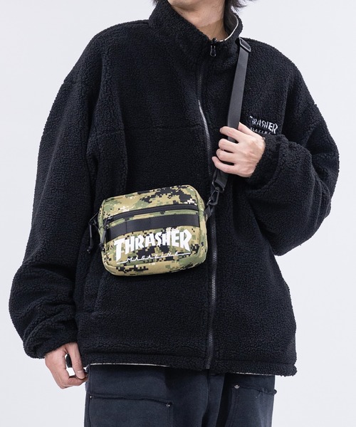 THRASHER(スラッシャー)の「【Y】〔THRASHER/スラッシャー〕キーホルダー付き ワンポイントロゴ ミニショルダー(ショルダーバッグ・メンズ・ブラック/ダークグリーン/ホワイト・FREE)」の3枚目の写真