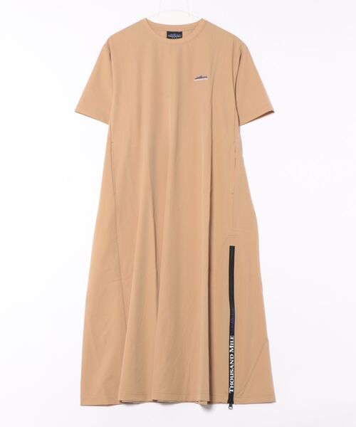 THOUSAND MILE（サウザンドマイル）の「SHORT SLEEVE OP ショート スリーブ ワンピース 半袖（ワンピース・レディース・グレー系/チャコール/ベージュ/ブラック/オリーブ・FREE）」の4枚目の写真