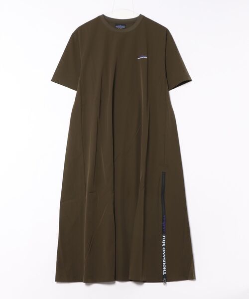 THOUSAND MILE（サウザンドマイル）の「SHORT SLEEVE OP ショート スリーブ ワンピース 半袖（ワンピース・レディース・グレー系/チャコール/ベージュ/ブラック/オリーブ・FREE）」の5枚目の写真