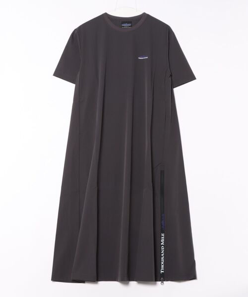 THOUSAND MILE（サウザンドマイル）の「SHORT SLEEVE OP ショート スリーブ ワンピース 半袖（ワンピース・レディース・グレー系/チャコール/ベージュ/ブラック/オリーブ・FREE）」の2枚目の写真