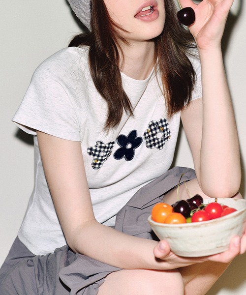 フラワーパッチ ラグランスリーブ 半袖Tシャツ FC25S212【Fano