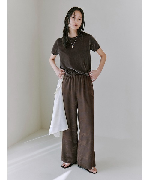 MIESROHE(ミースロエ)の「cloudyジャガードオープンカラーシャツ(シャツ/ブラウス・レディース・ブラウン/ホワイト・FREE)」の9枚目の写真