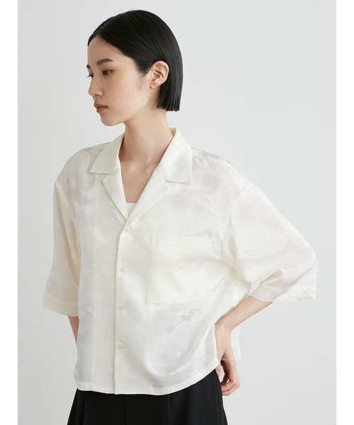 MIESROHE(ミースロエ)の「cloudyジャガードオープンカラーシャツ(シャツ/ブラウス・レディース・ブラウン/ホワイト・FREE)」の13枚目の写真