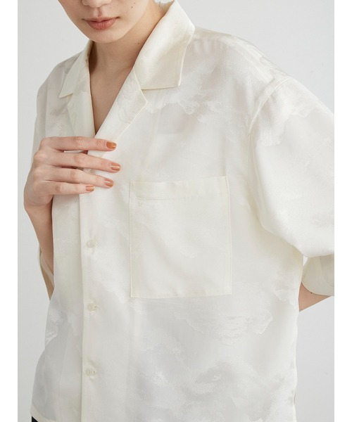 MIESROHE(ミースロエ)の「cloudyジャガードオープンカラーシャツ(シャツ/ブラウス・レディース・ブラウン/ホワイト・FREE)」の18枚目の写真