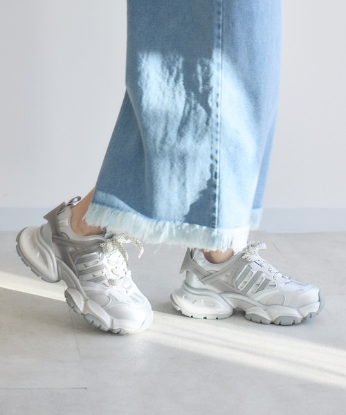 Paradise Picnic（パラダイスピクニック）の「ボリュームソールスニーカー（スニーカー・レディース・アイボリー/シルバー・MEDIUM/LARGE）」の4枚目の写真