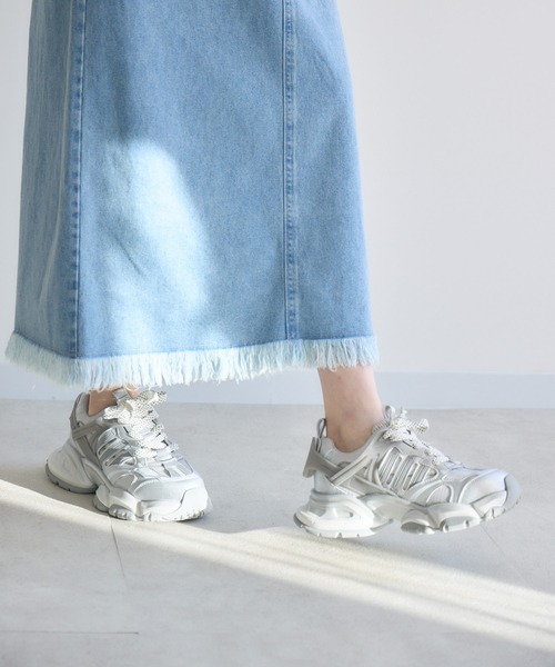 Paradise Picnic（パラダイスピクニック）の「ボリュームソールスニーカー（スニーカー・レディース・アイボリー/シルバー・MEDIUM/LARGE）」の5枚目の写真