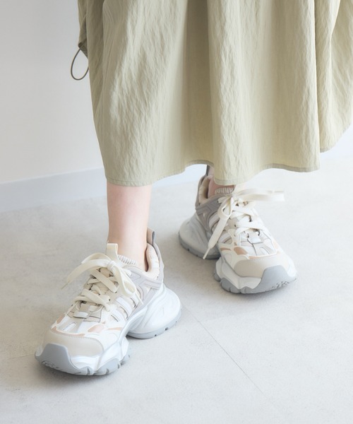 Paradise Picnic（パラダイスピクニック）の「ボリュームソールスニーカー（スニーカー・レディース・アイボリー/シルバー・MEDIUM/LARGE）」の10枚目の写真