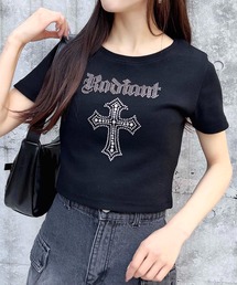 INGNI | ラインストーンクロスリブTシャツ(Tシャツ/カットソー)