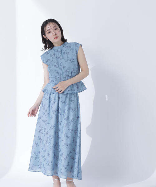 値下げ【美品】plantation フラワーシャーリングワンピース 値下げplantationフラワーシャーリング ワンピース