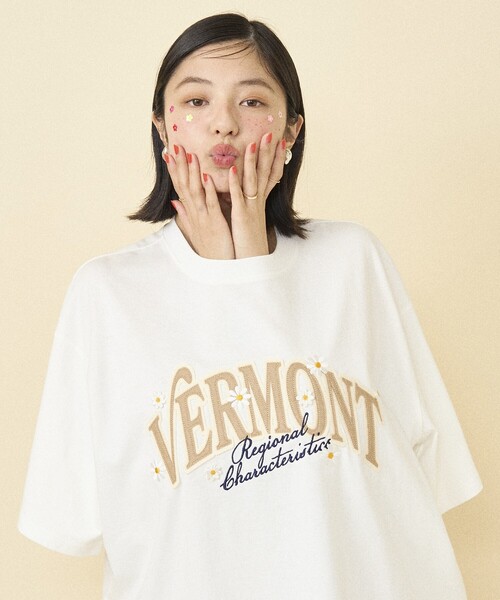 tシャツ サム アイコン ロゴ Tシャツ レディース メンズ セール】ビッグロゴデイジーTシャツ刺繍ロゴTシャツ/ビッグ