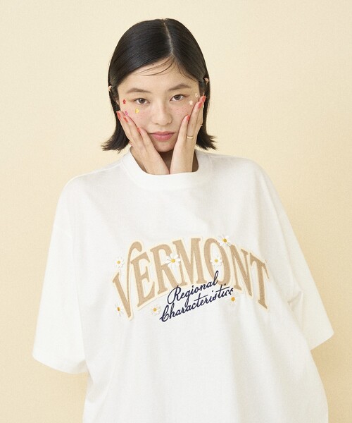Jeans ビッグロゴ Tシャツ セール】ビッグロゴデイジーTシャツ刺繍ロゴTシャツ/ビッグ
