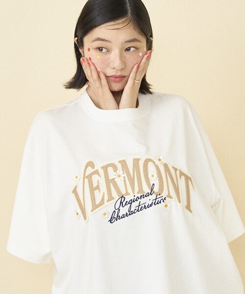 刺繍Tシャツ 刺繍 Tシャツ ビッグシルエット Ｔシャツ 半袖 セール】ビッグロゴデイジーTシャツ刺繍ロゴTシャツ/ビッグ