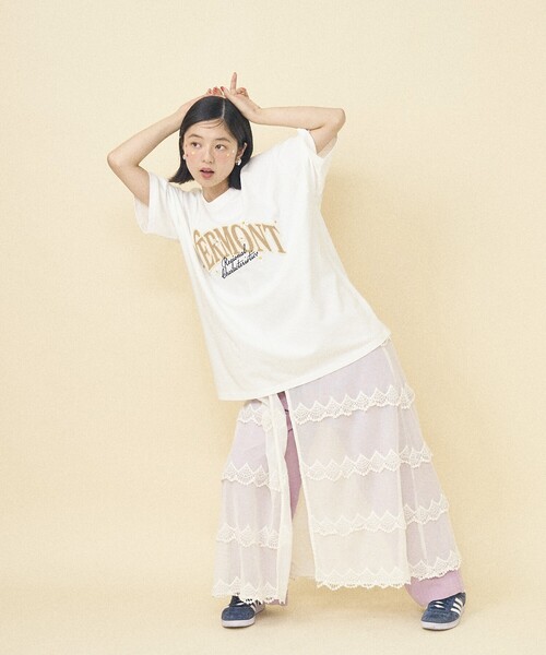 FREAK'S STORE(フリークスストア)の「ビッグロゴデイジーTシャツ刺繍ロゴTシャツ/ビッグシルエットTシャツ(Tシャツ/カットソー・レディース・チャコールグレー/グレー/オフホワイト・フリ-)」の10枚目の写真